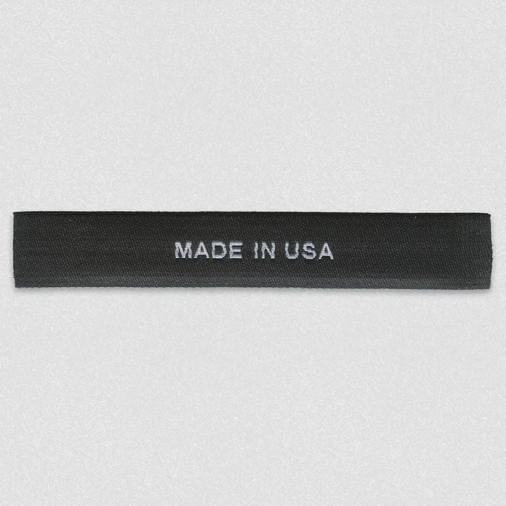 Düz Kesim Siyah Made in USA Dokuma Etiket - LabelGo Üretimi