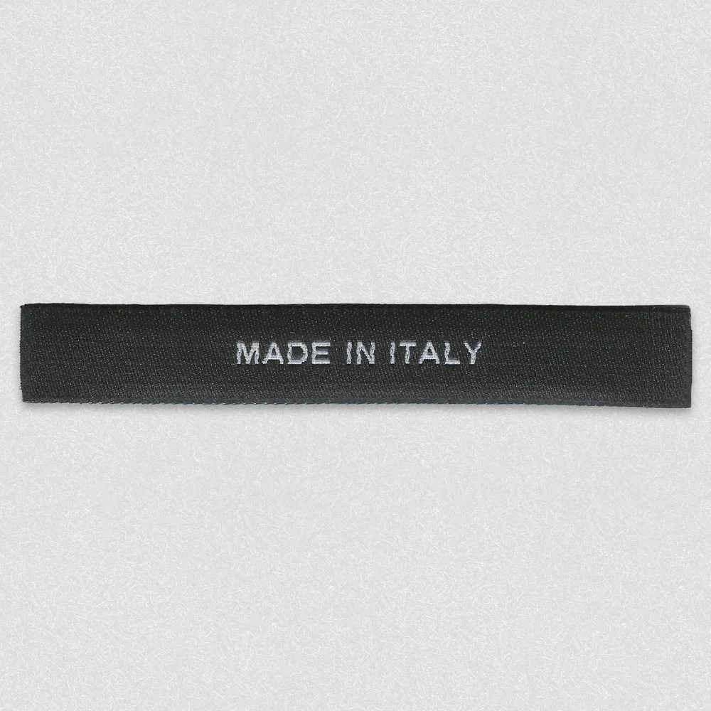 Düz Kesim Siyah Made in Italy Dokuma Etiket - LabelGo Üretimi