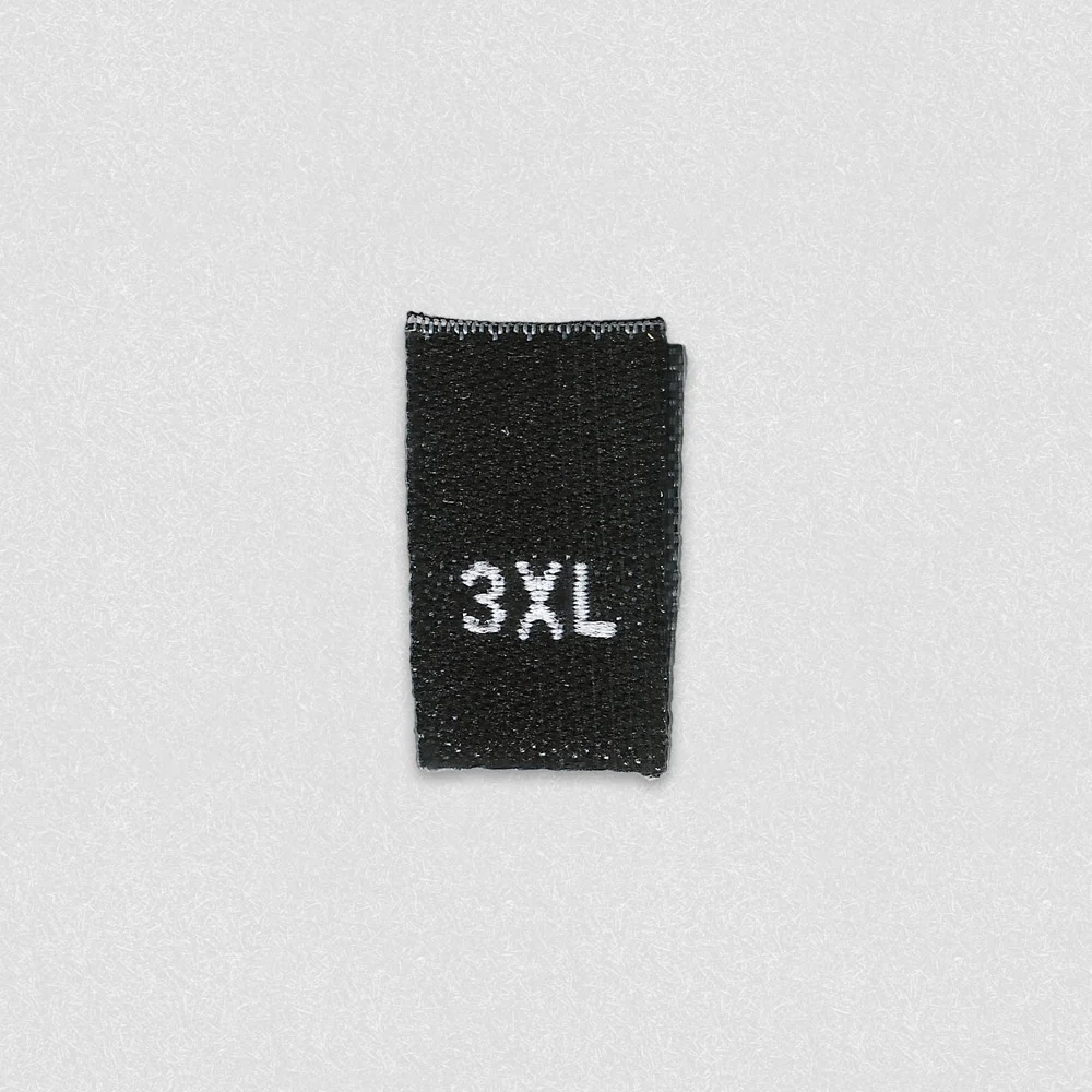 Siyah Dokuma Beden Etiketi – Beden 3XL - LabelGo Üretimi